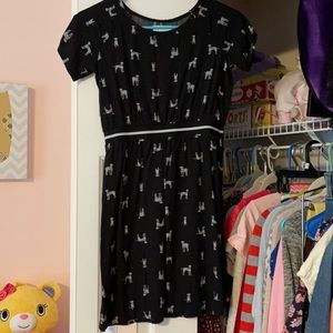 Old Navy short sleeve black Dalmatian dress